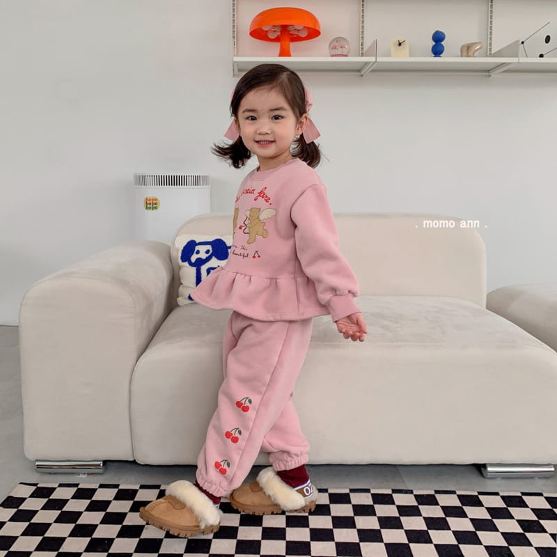 Momo Ann - Korean Children Fashion - #kidzfashiontrend - Cherry Bear Top Bottom Set