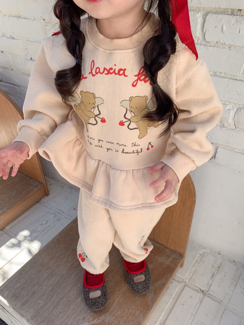 Momo Ann - Korean Children Fashion - #littlefashionista - Cherry Bear Top Bottom Set - 3