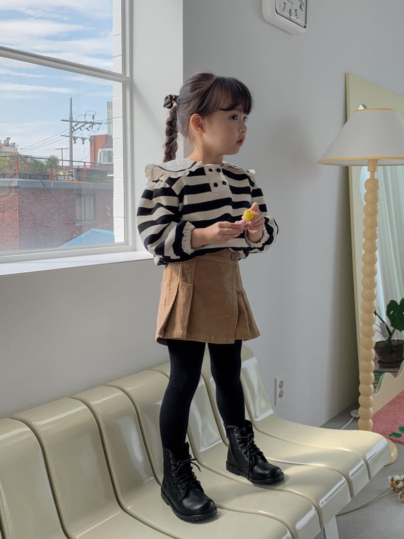 Momo Ann - Korean Children Fashion - #littlefashionista - Rib Wrinkle Skirt Pants - 8
