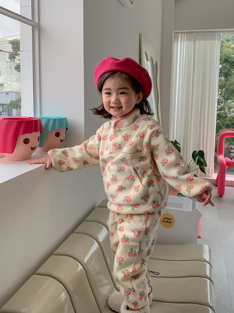 Momo Ann - Korean Children Fashion - #magicofchildhood - Fleece Top Bottom Set - 3