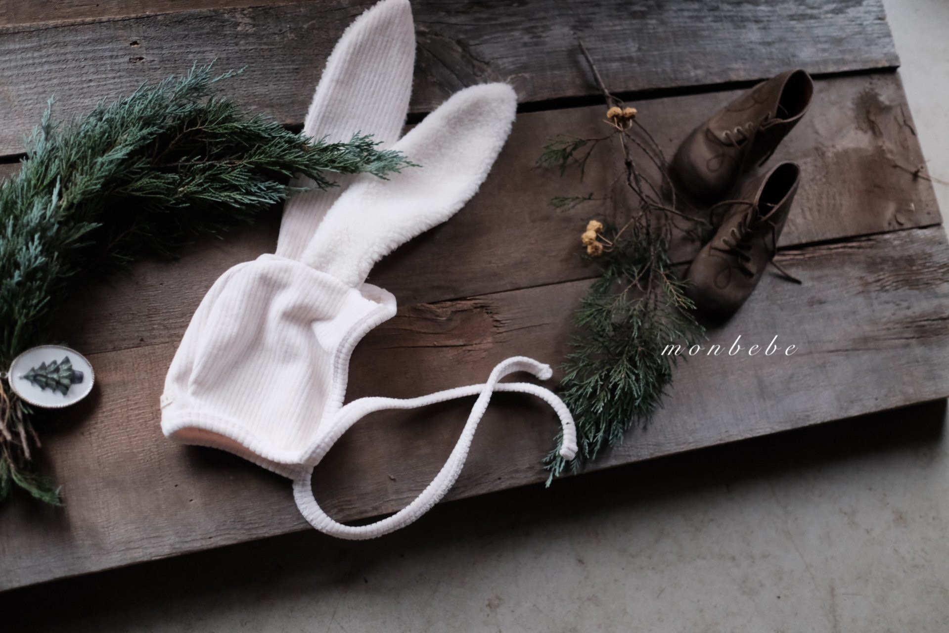 Monbebe - Korean Baby Fashion - #babyboutique - Macadamia Bunny Bonnet