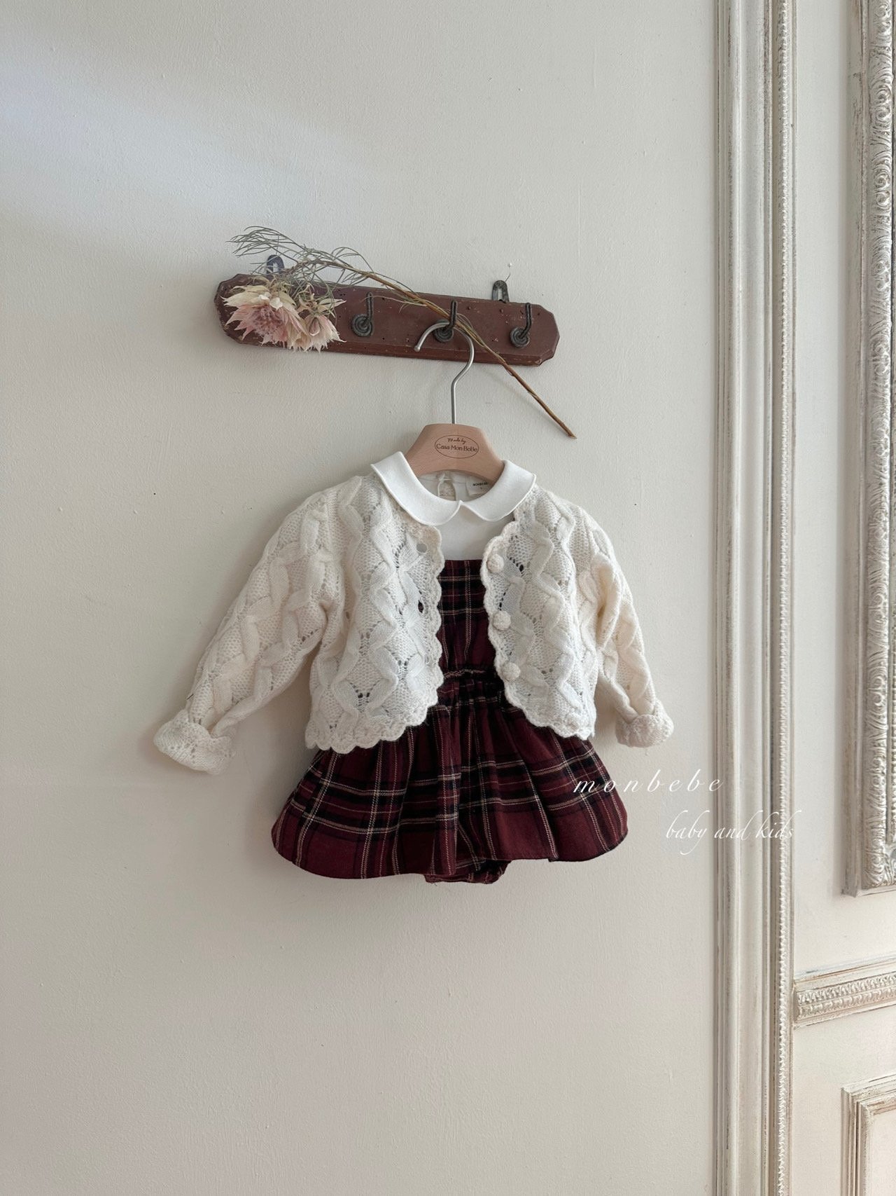Monbebe - Korean Baby Fashion - #babyboutiqueclothing - Check Dungarees Bodysuit - 10