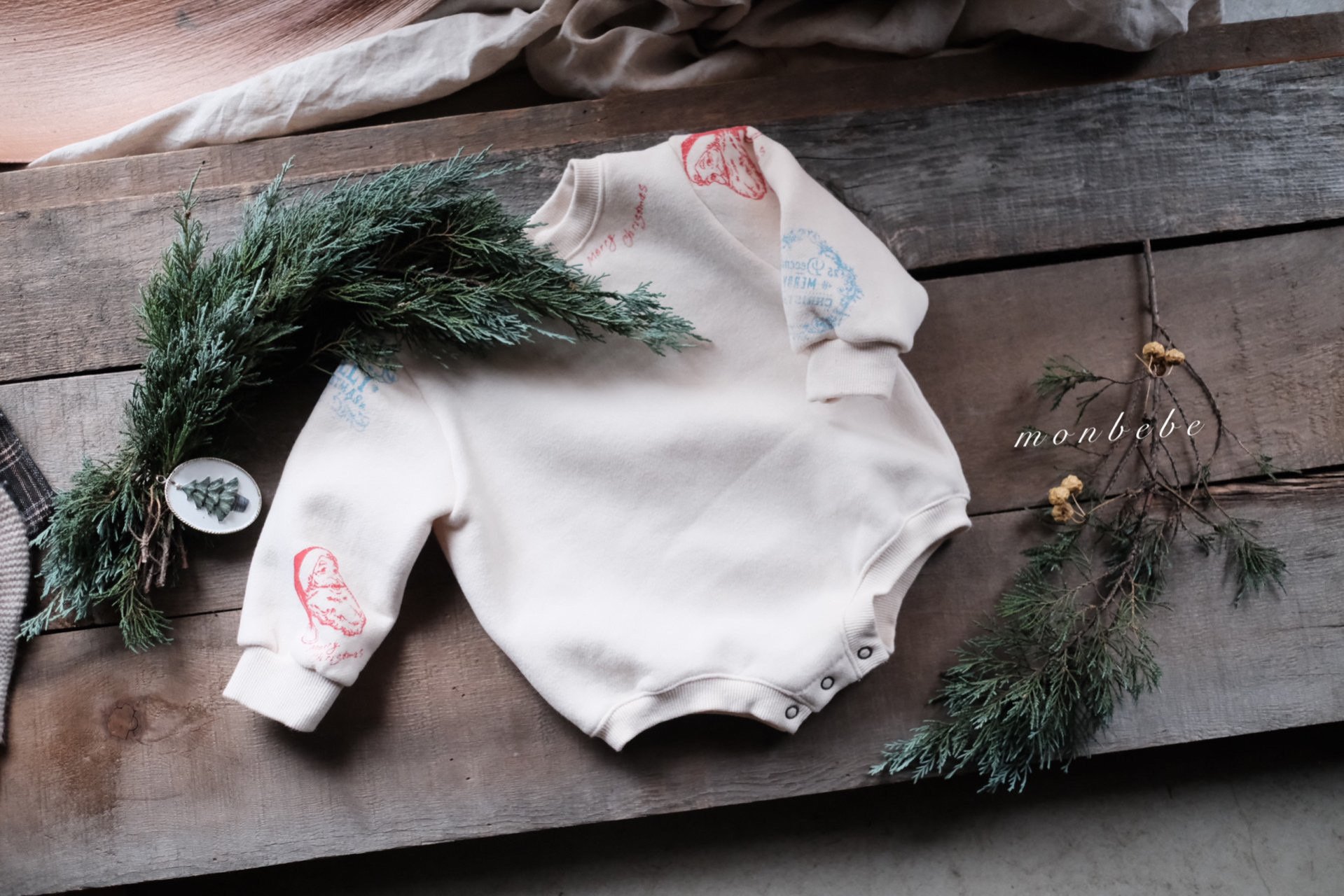 Monbebe - Korean Baby Fashion - #babyfashion - Santa Bodysuit - 3