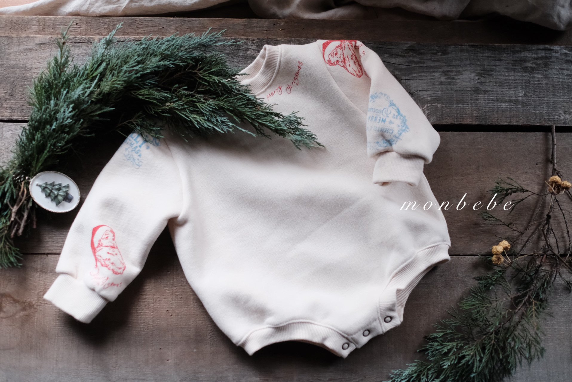 Monbebe - Korean Baby Fashion - #babyfashion - Santa Bodysuit - 4