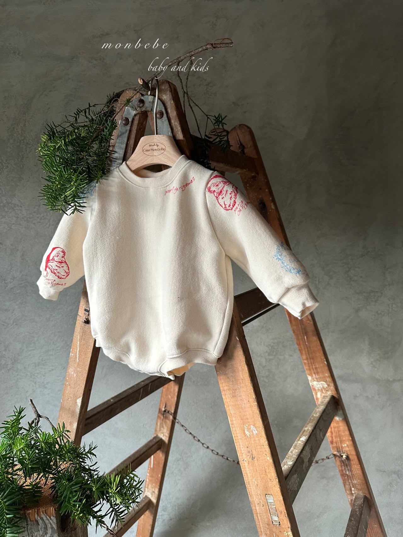 Monbebe - Korean Baby Fashion - #babygirlfashion - Santa Bodysuit - 5