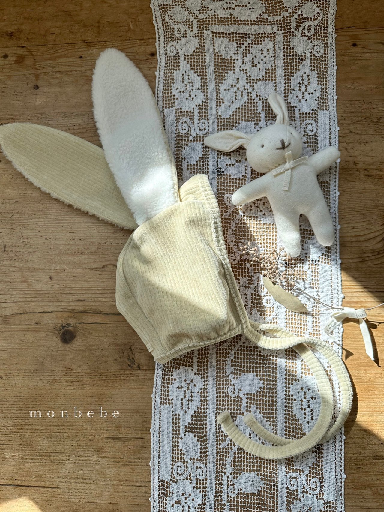 Monbebe - Korean Baby Fashion - #babyoninstagram - Macadamia Bunny Bonnet - 9