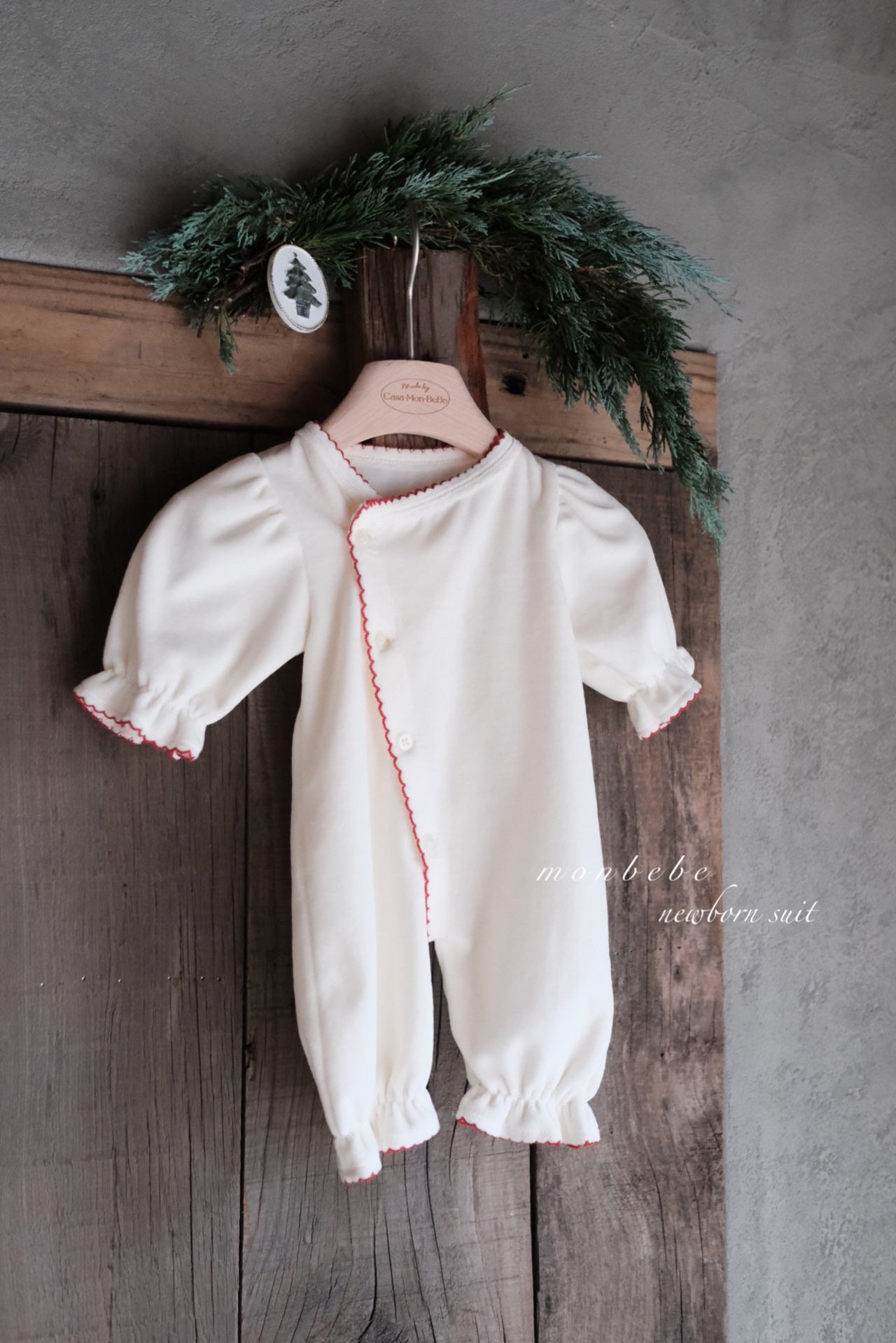 Monbebe - Korean Baby Fashion - #babyoutfit - Veloure Grace Bodysuit - 8