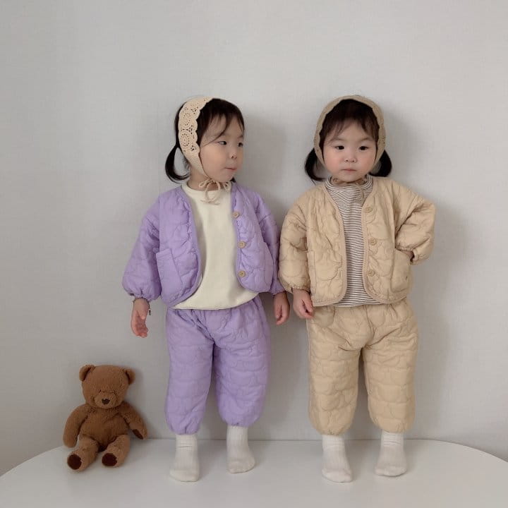 Moran - Korean Children Fashion - #Kfashion4kids - Line Bear Top Bottom Set