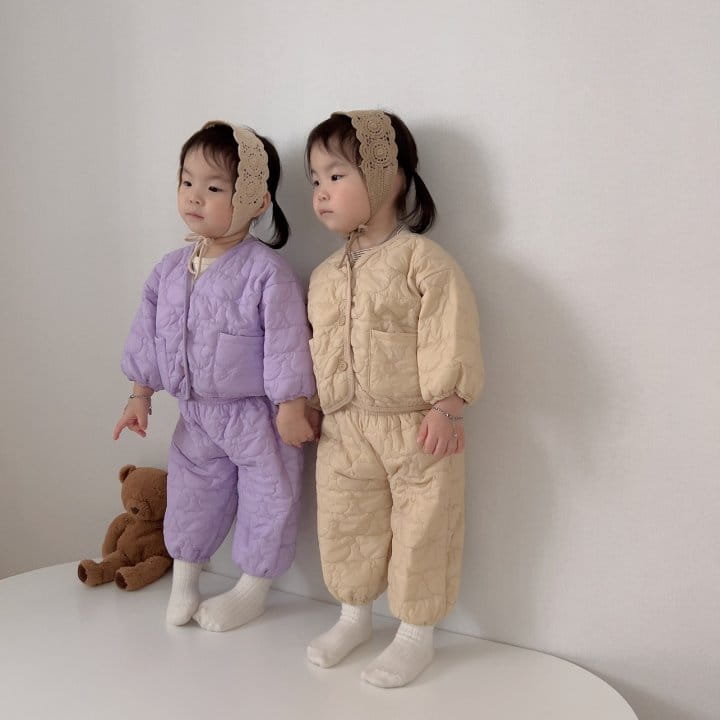 Moran - Korean Children Fashion - #childofig - Line Bear Top Bottom Set - 6