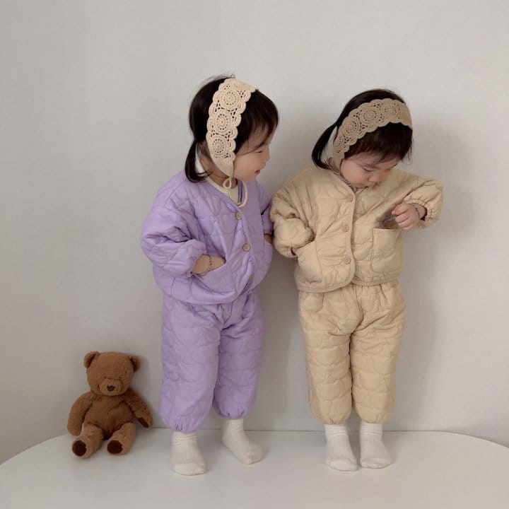 Moran - Korean Children Fashion - #childofig - Line Bear Top Bottom Set - 7