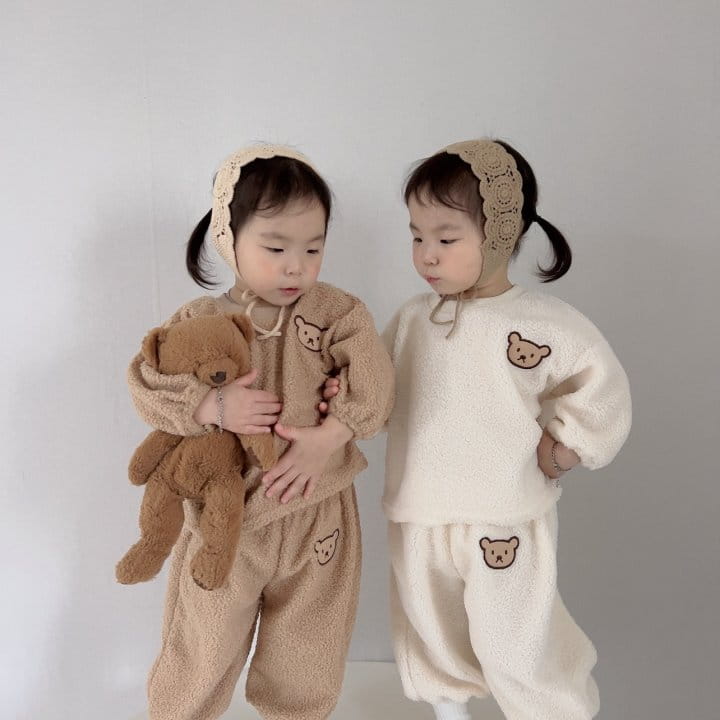 Moran - Korean Children Fashion - #designkidswear - Bbogle Bear Top Bottom Set - 10