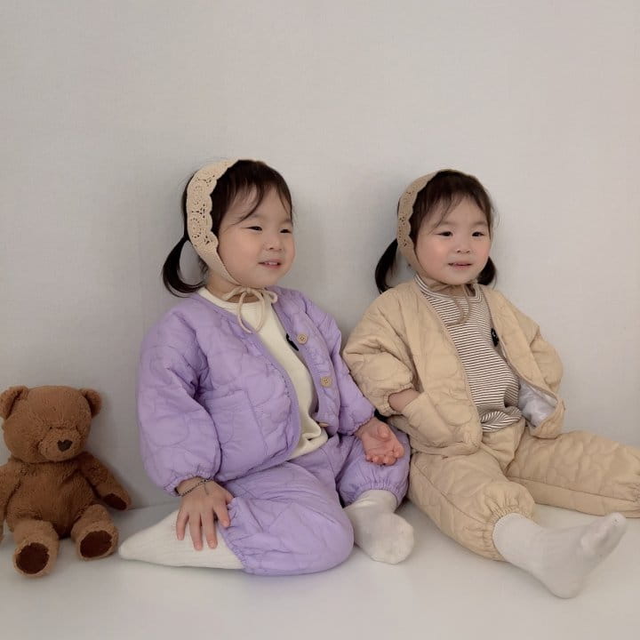 Moran - Korean Children Fashion - #fashionkids - Line Bear Top Bottom Set - 11