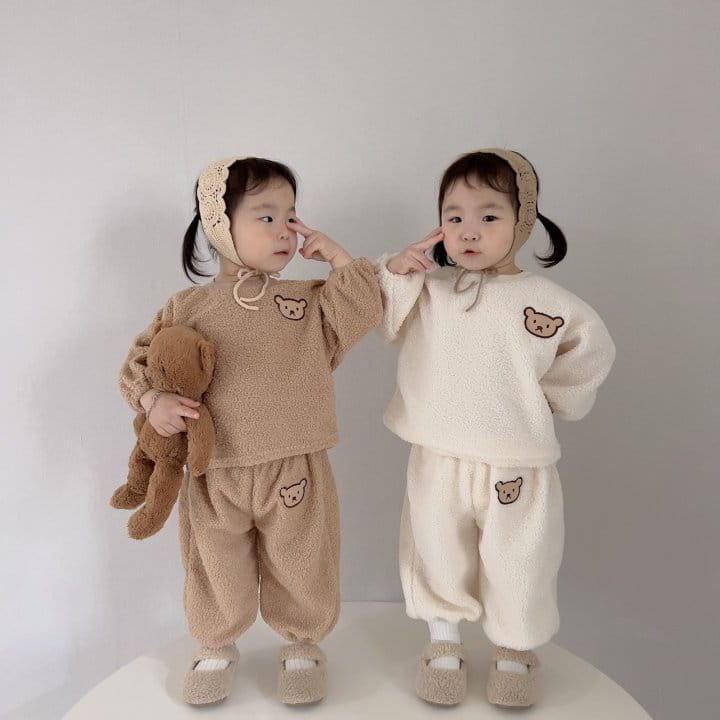 Moran - Korean Children Fashion - #littlefashionista - Bbogle Bear Top Bottom Set - 3