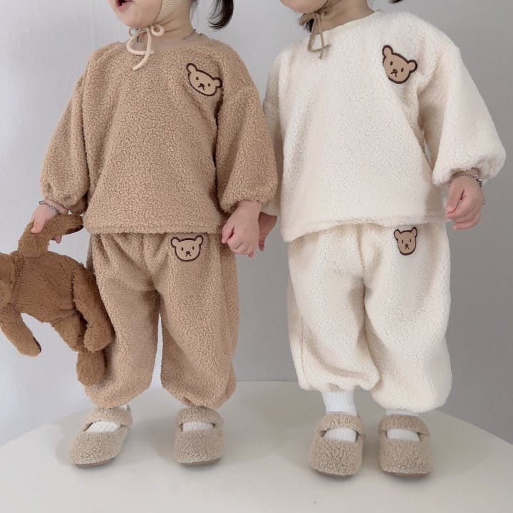 Moran - Korean Children Fashion - #littlefashionista - Bbogle Bear Top Bottom Set - 4