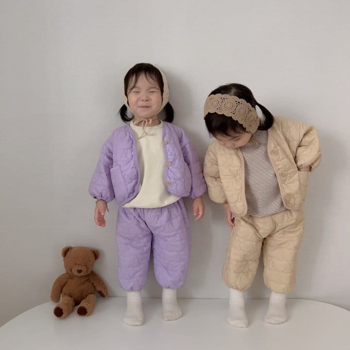 Moran - Korean Children Fashion - #magicofchildhood - Line Bear Top Bottom Set - 3