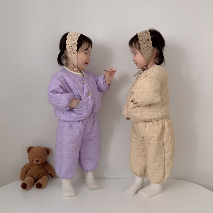 Moran - Korean Children Fashion - #magicofchildhood - Line Bear Top Bottom Set - 4