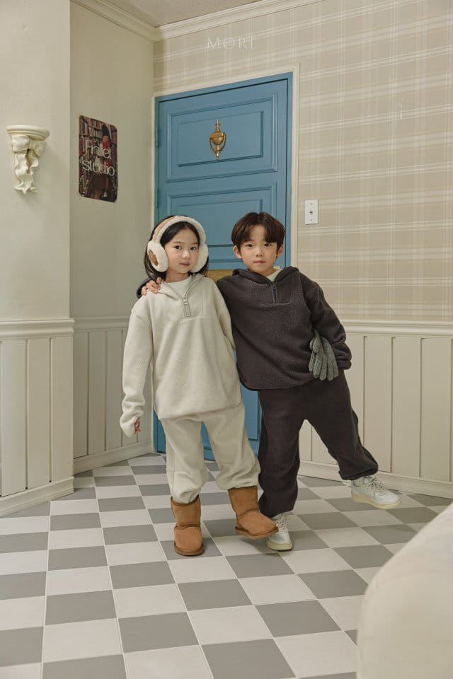 More - Korean Children Fashion - #designkidswear - Fleece Warmer Top Bottom Set - 9