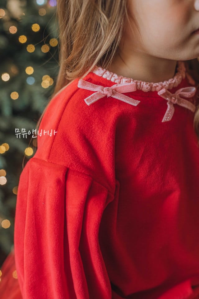 Mumunbaba - Korean Children Fashion - #kidsstore - Veloure Ribbon Tee - 3