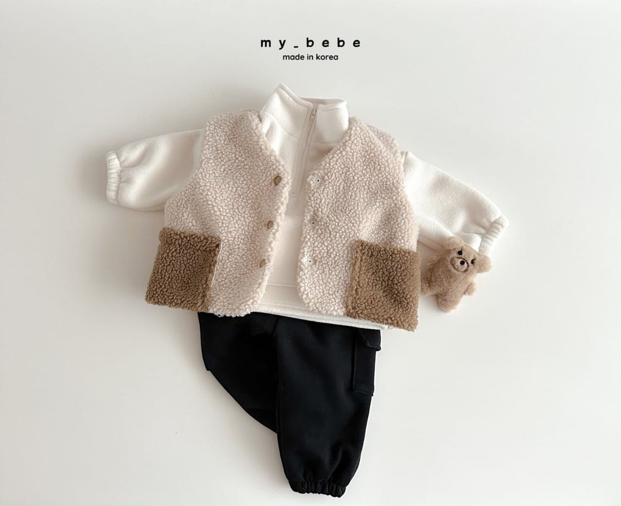 My Bebe - Korean Baby Fashion - #babyfashion - Cargo Fleece Pants - 9