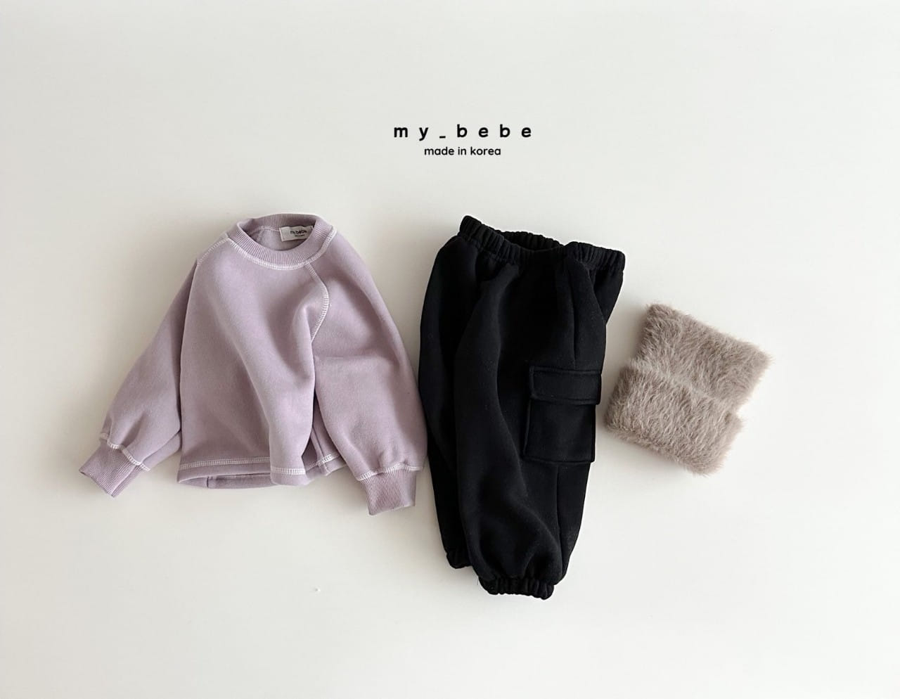 My Bebe - Korean Baby Fashion - #babygirlfashion - Cargo Fleece Pants - 11