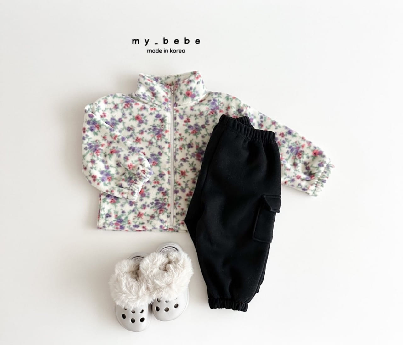 My Bebe - Korean Baby Fashion - #babylifestyle - Cargo Fleece Pants - 12