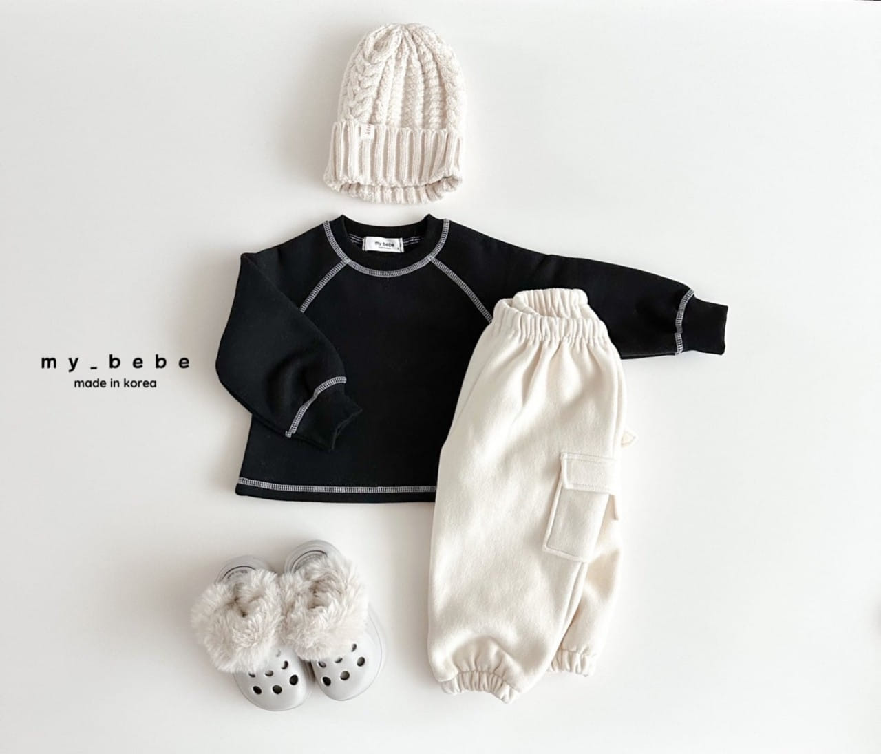 My Bebe - Korean Baby Fashion - #onlinebabyboutique - Cargo Fleece Pants - 3