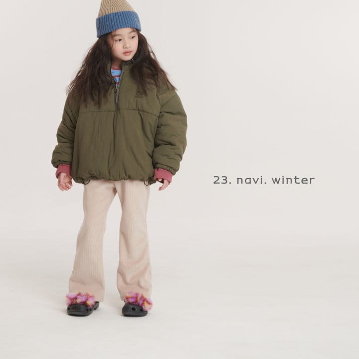 Navi - Korean Children Fashion - #childrensboutique - Half Zip-up Padding Jacket