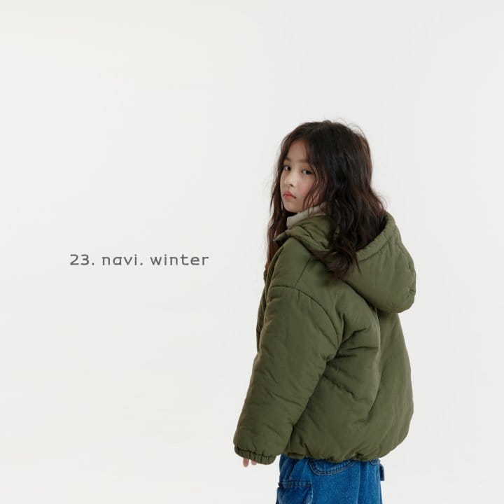 Navi - Korean Children Fashion - #kidsshorts - Half Zip-up Padding Jacket - 5