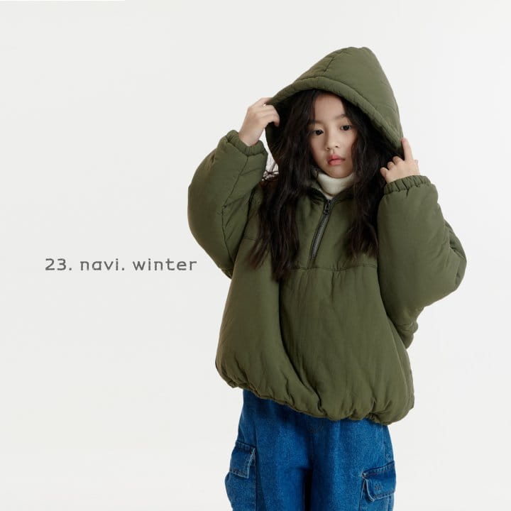 Navi - Korean Children Fashion - #kidzfashiontrend - Half Zip-up Padding Jacket - 7