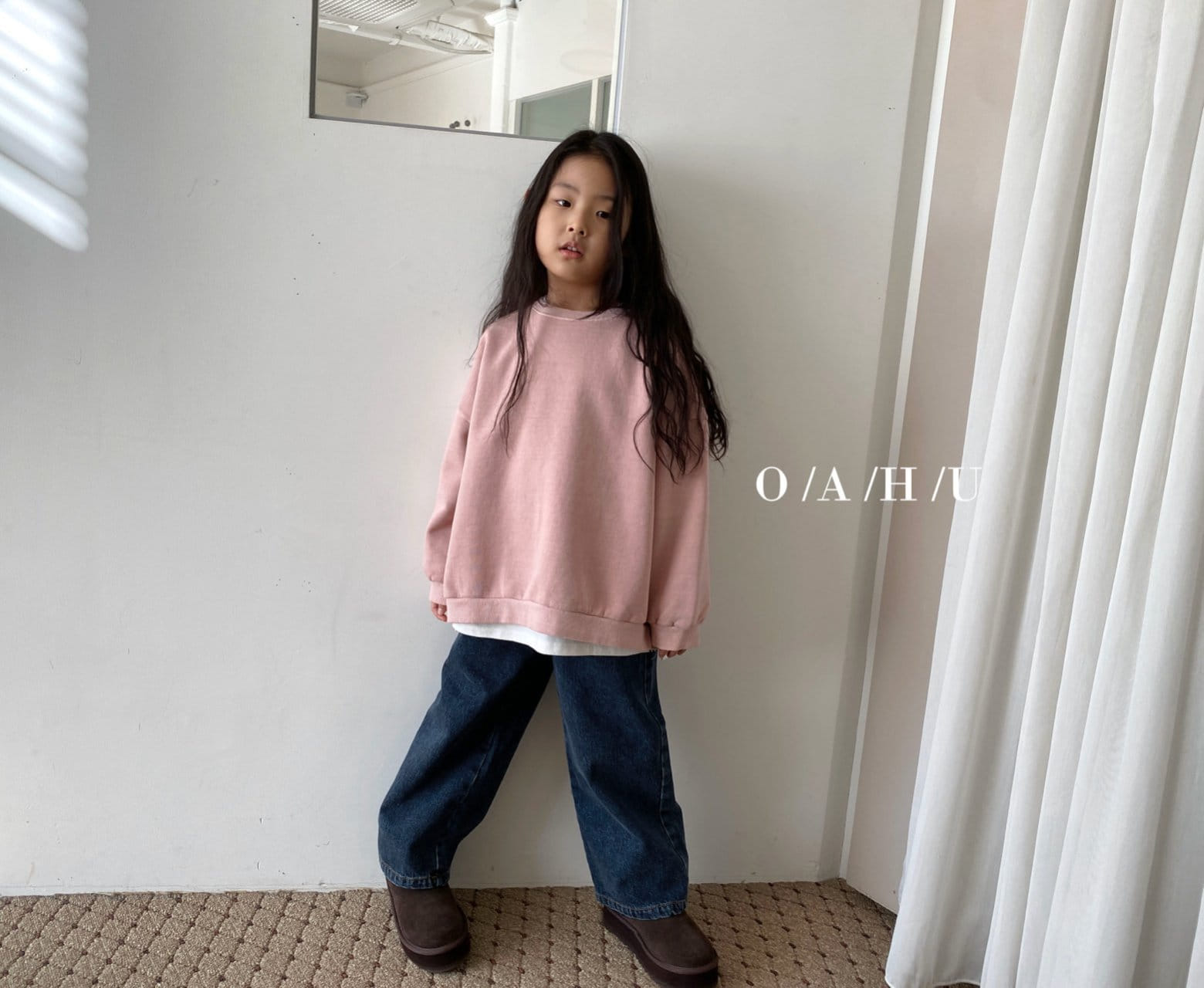 O'Ahu - Korean Children Fashion - #kidzfashiontrend - Salty Dyeing Warm Sweatshirt With Mom - 4