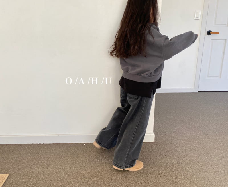 O'Ahu - Korean Children Fashion - #discoveringself - Crew Warm Wide Denim Pants - 3