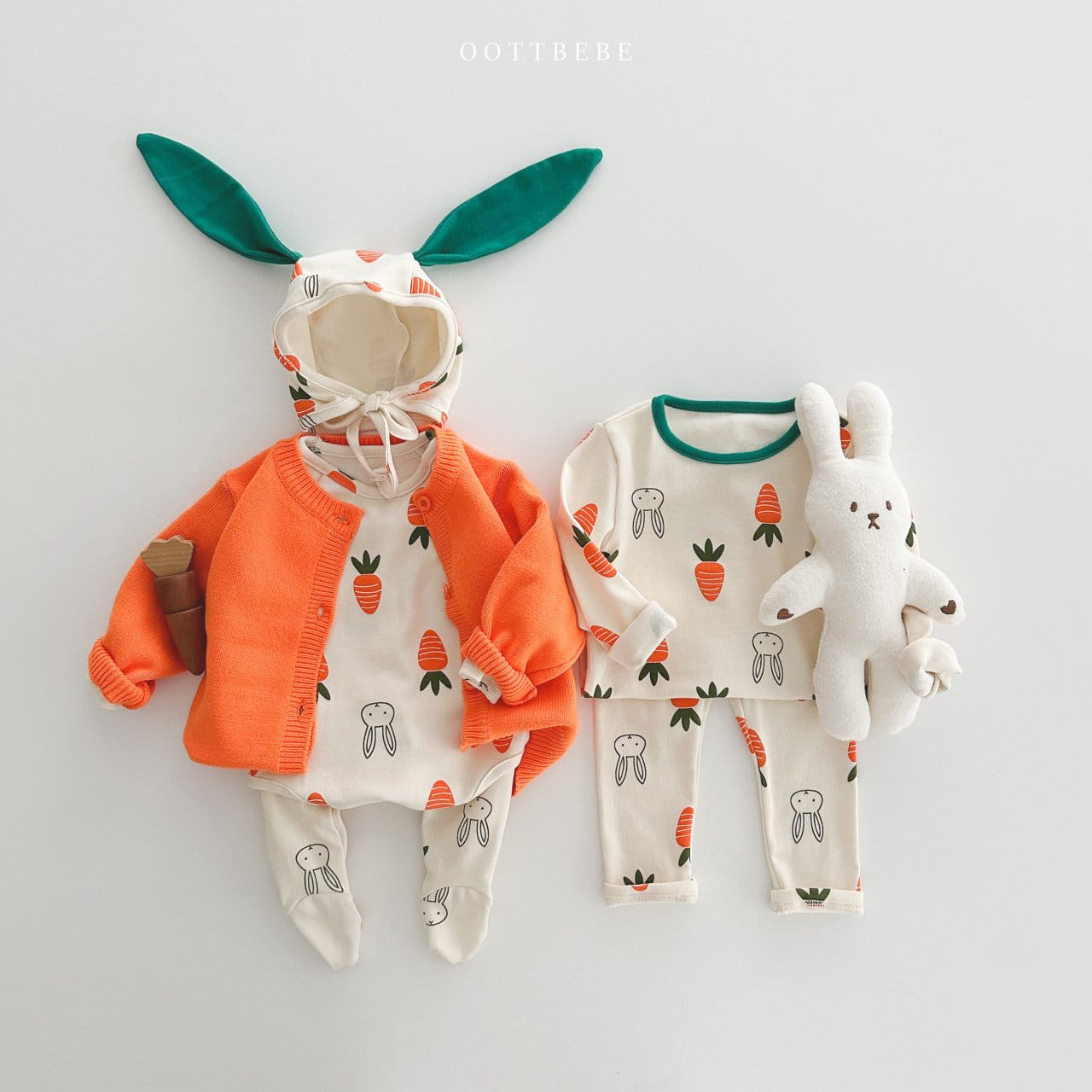 Oott Bebe - Korean Baby Fashion - #babyboutique - Long Sleeves Vegetable Bodysuit Set - 11