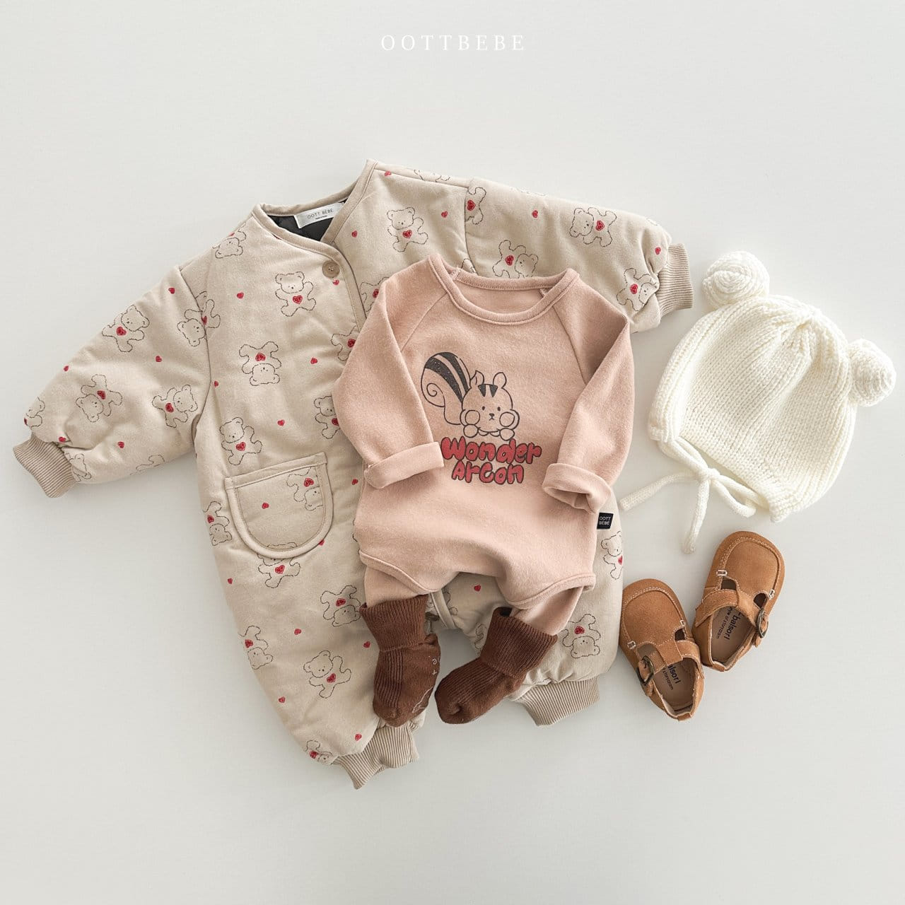Oott Bebe - Korean Baby Fashion - #babyboutique - Heart Bear Padding Body Suit - 11