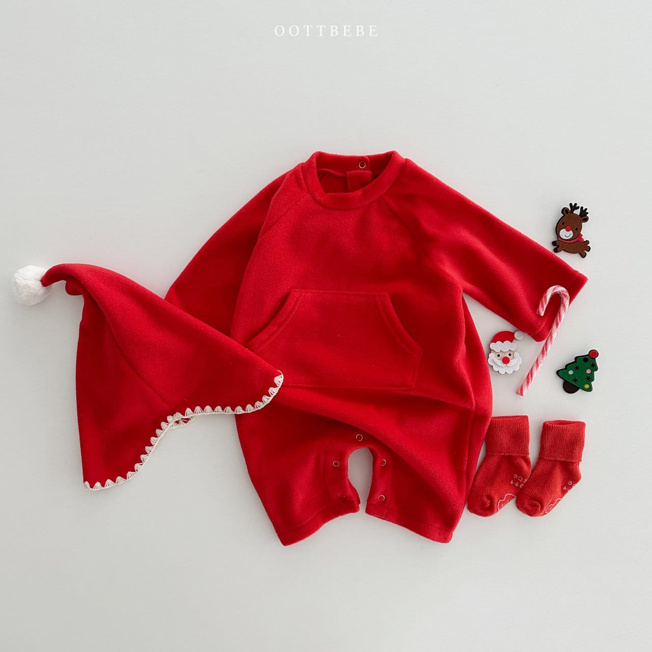Oott Bebe - Korean Baby Fashion - #babyboutiqueclothing - Xmas Fleece Body Suit - 2