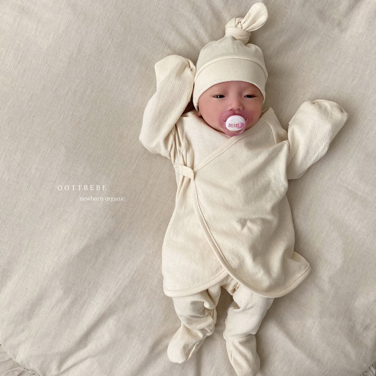 Oott Bebe - Korean Baby Fashion - #babyboutiqueclothing - Organic Baby Baenaejeogori Bonnet Set - 4