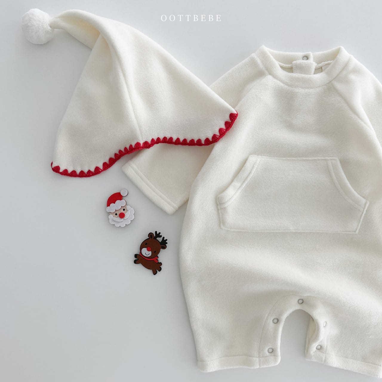 Oott Bebe - Korean Baby Fashion - #babyclothing - Xmas Fleece Body Suit - 3