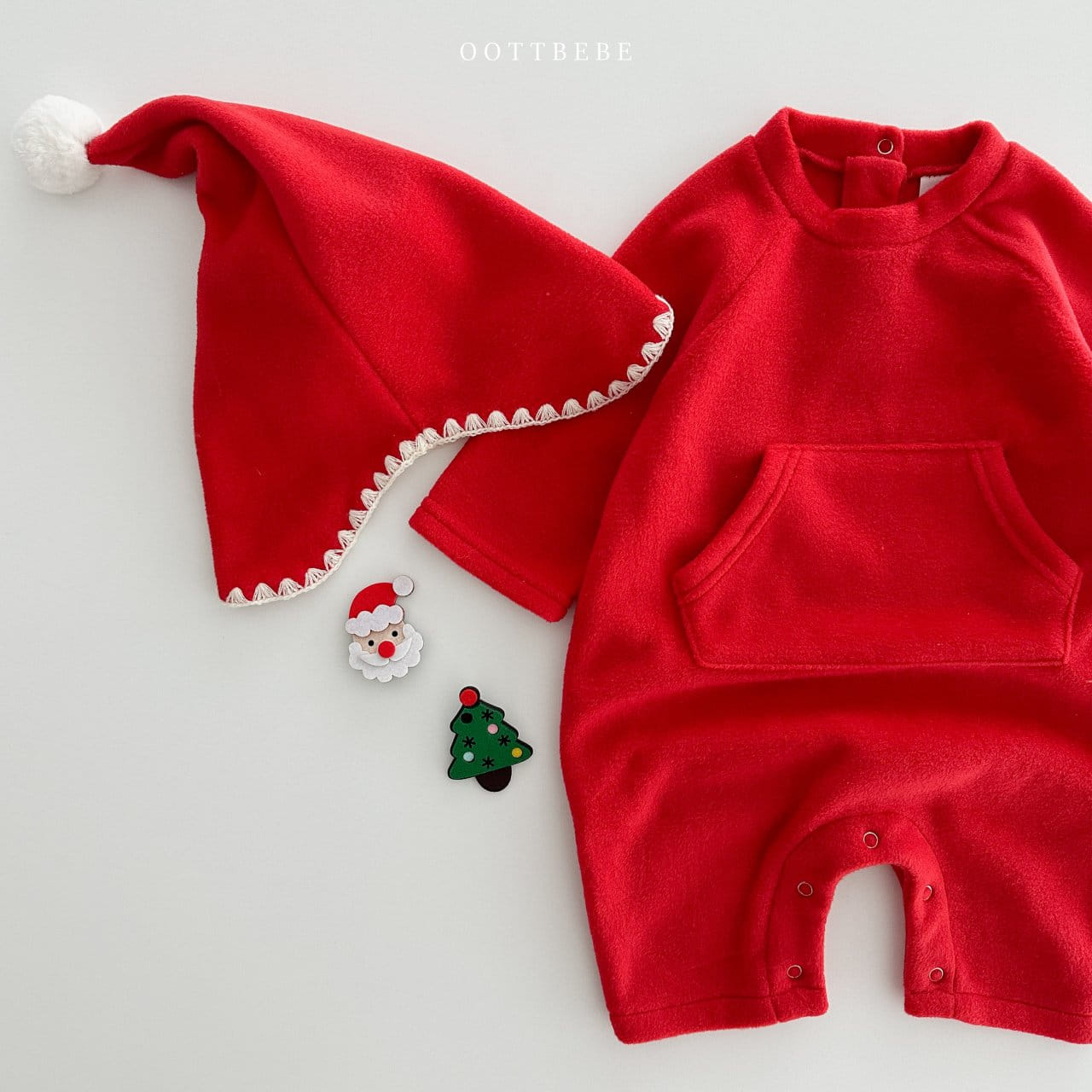 Oott Bebe - Korean Baby Fashion - #babyclothing - Xmas Fleece Body Suit - 4