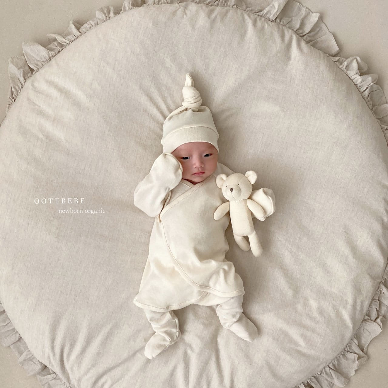 Oott Bebe - Korean Baby Fashion - #babylifestyle - Organic Baby Baenaejeogori Bonnet Set - 8