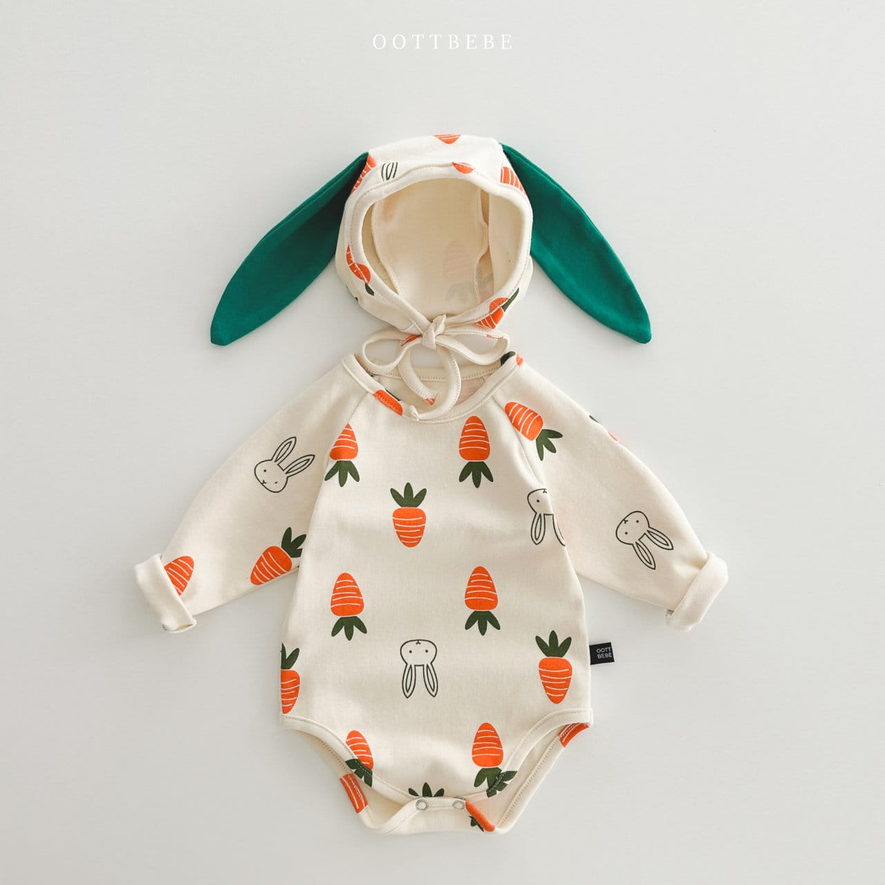 Oott Bebe - Korean Baby Fashion - #babyoninstagram - Long Sleeves Vegetable Bodysuit Set - 3