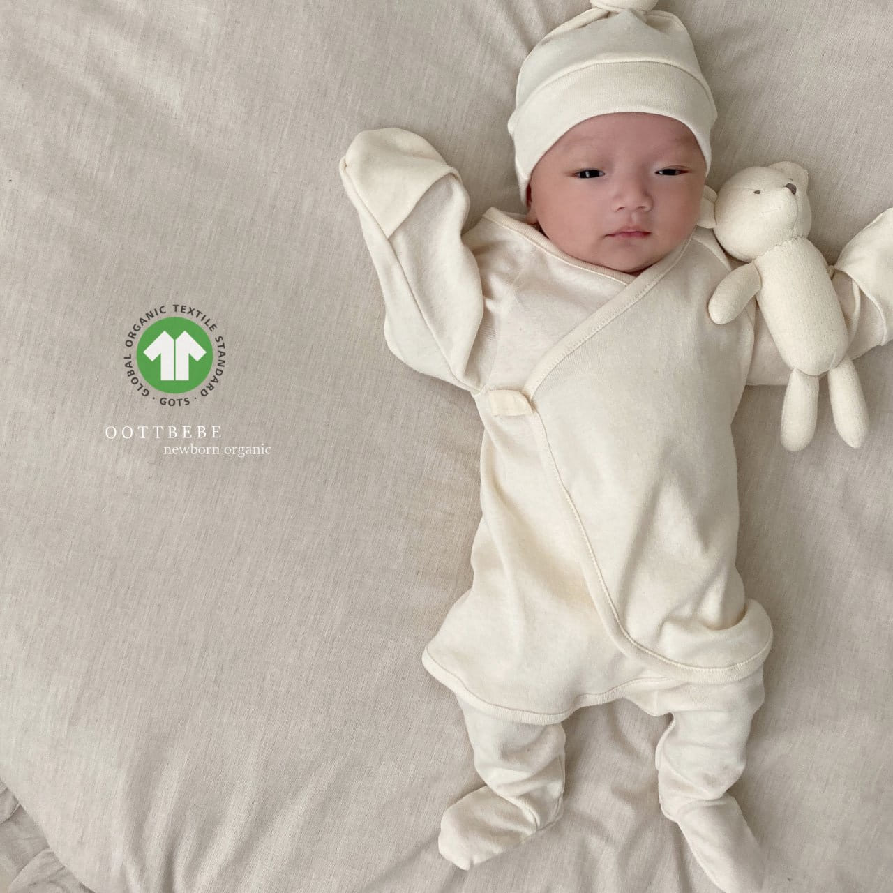 Oott Bebe - Korean Baby Fashion - #babyootd - Organic Baby Baenaejeogori Bonnet Set - 10