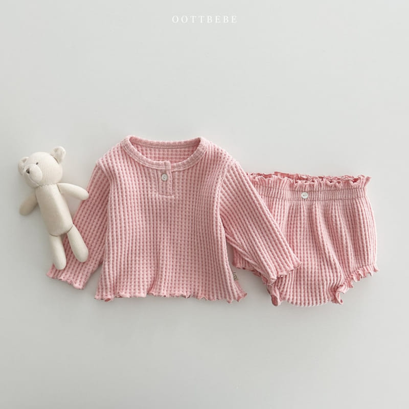 Oott Bebe - Korean Baby Fashion - #babyoutfit - Waffle Bloomer Set - 11