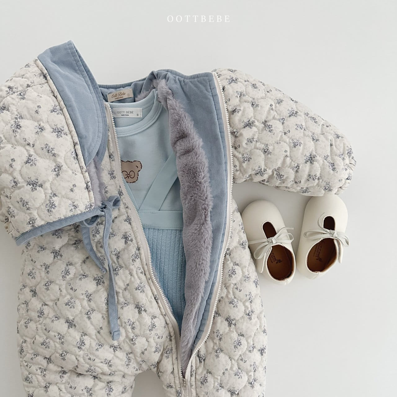 Oott Bebe - Korean Baby Fashion - #babyoutfit - Sage Padding Space Body Suit - 6