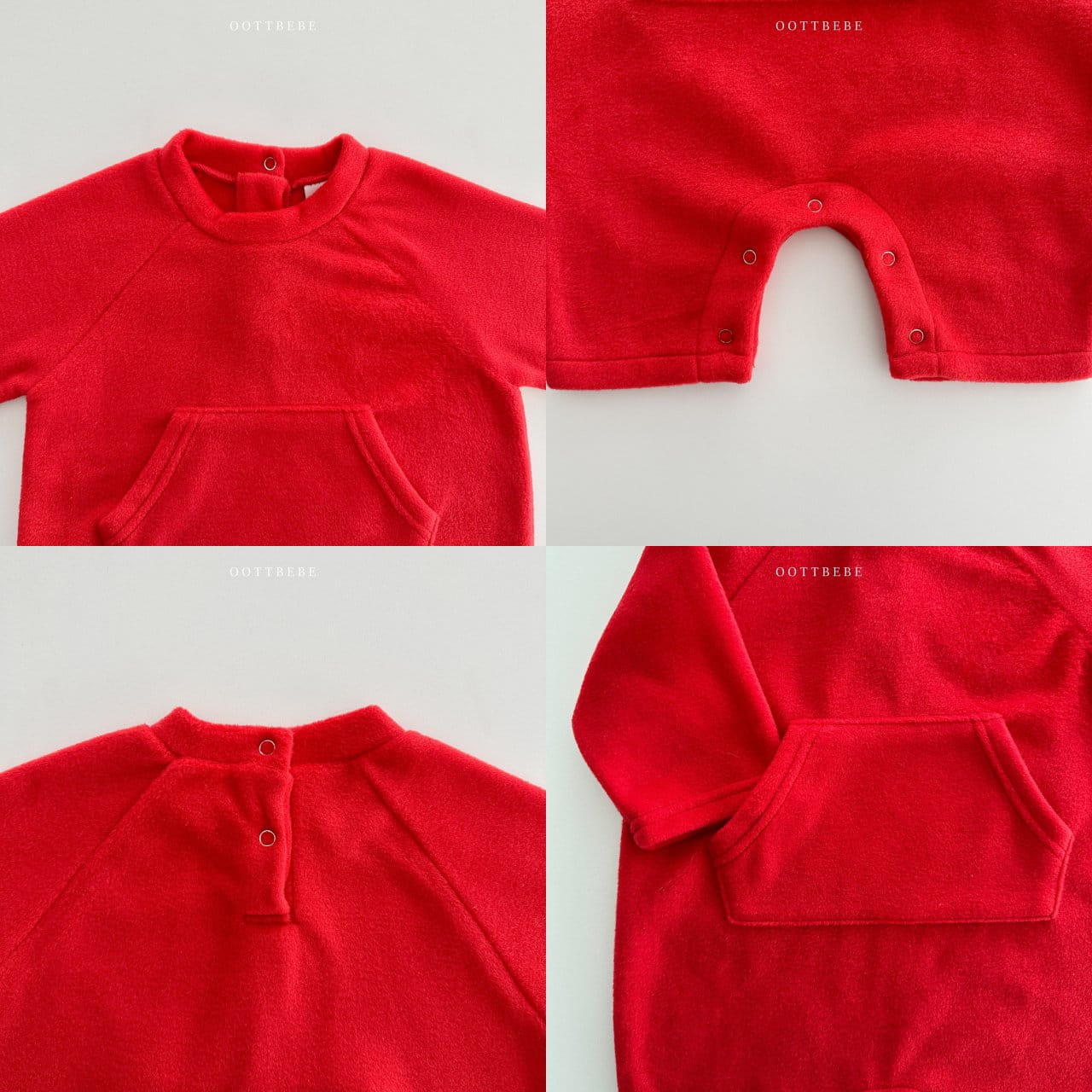 Oott Bebe - Korean Baby Fashion - #babywear - Xmas Fleece Body Suit - 12