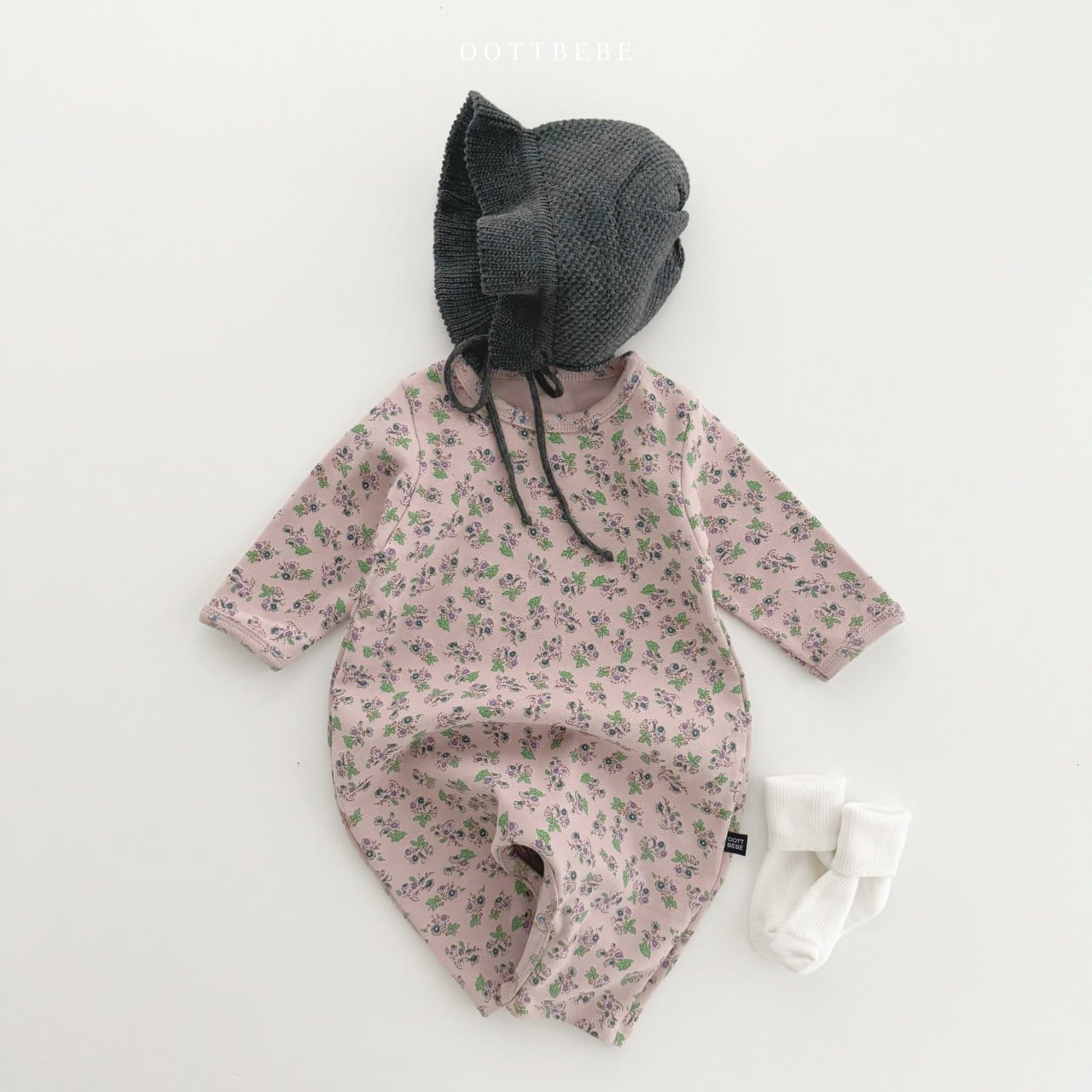 Oott Bebe - Korean Baby Fashion - #babywear - Bebe Flower Body Suit - 2