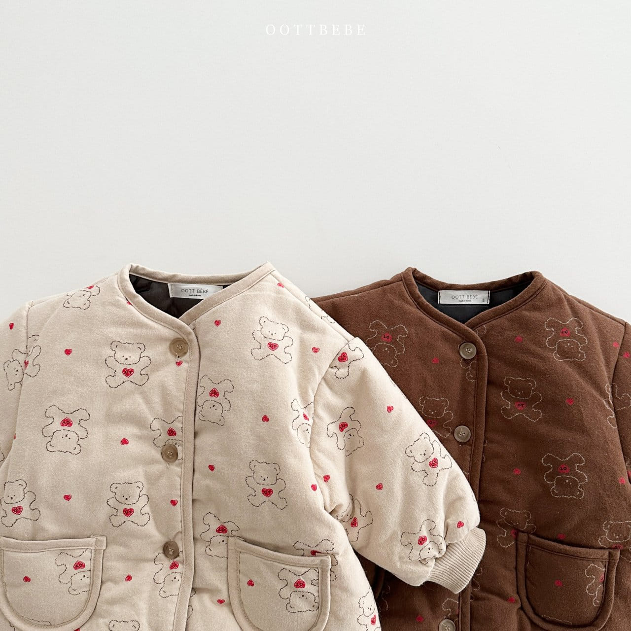 Oott Bebe - Korean Baby Fashion - #babywear - Heart Bear Padding Body Suit - 8