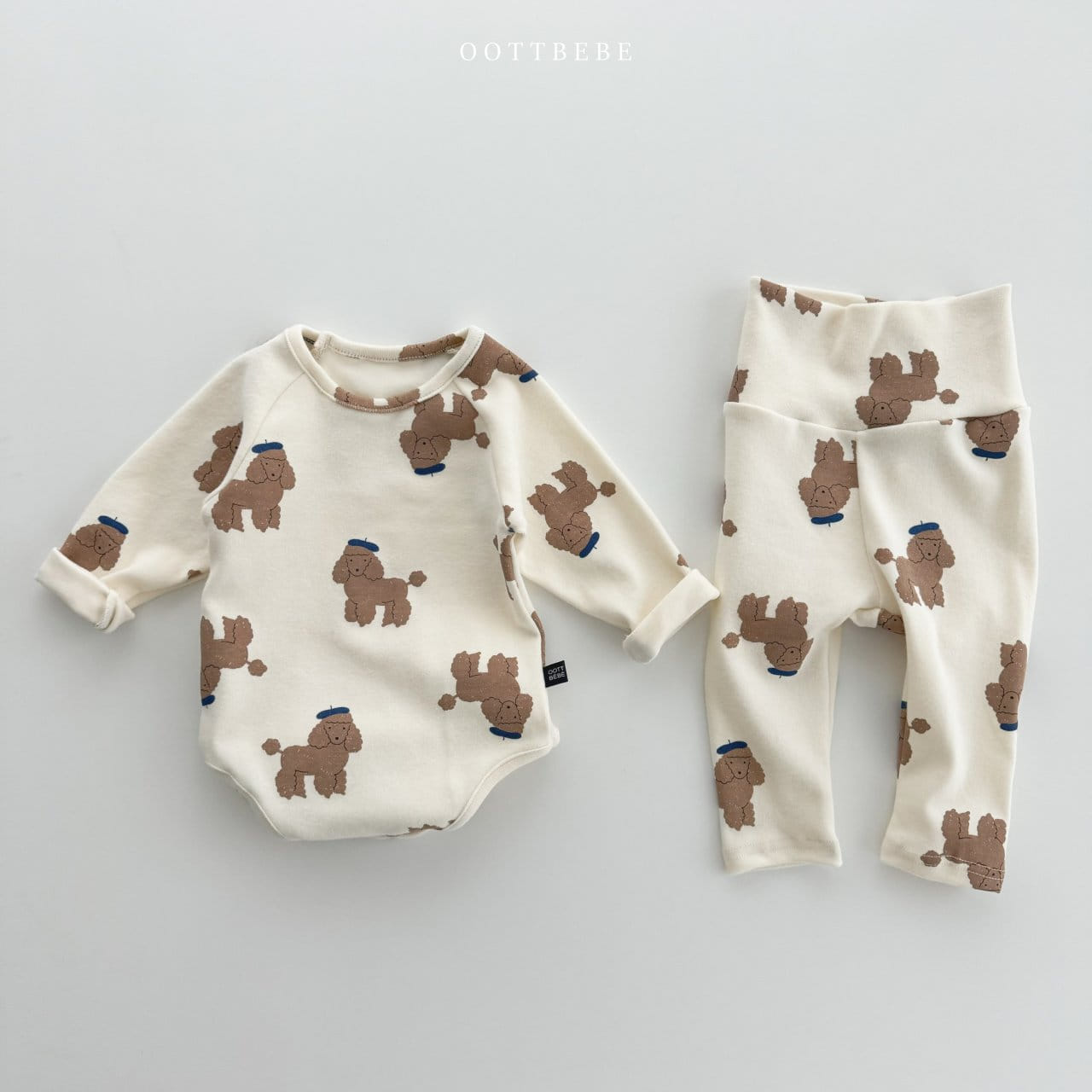 Oott Bebe - Korean Baby Fashion - #onlinebabyboutique - Animal Painting Bodysuit Leggings Set - 7