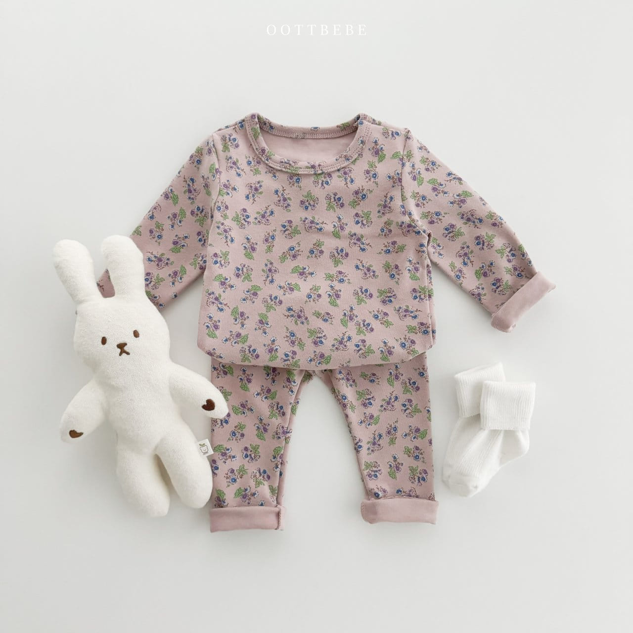 Oott Bebe - Korean Baby Fashion - #onlinebabyboutique - Bebe Flower Easywear - 2