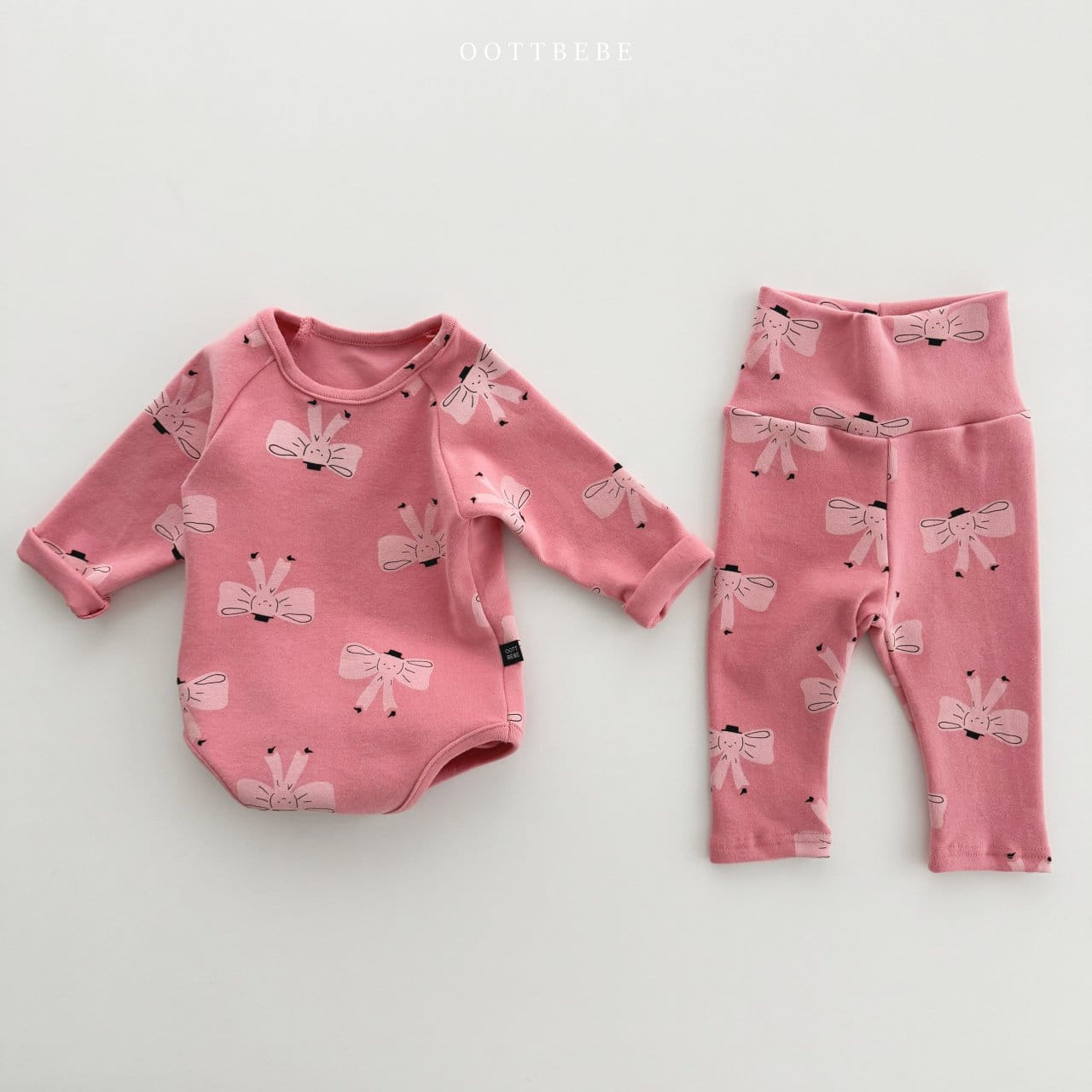 Oott Bebe - Korean Baby Fashion - #smilingbaby - Animal Painting Bodysuit Leggings Set - 9