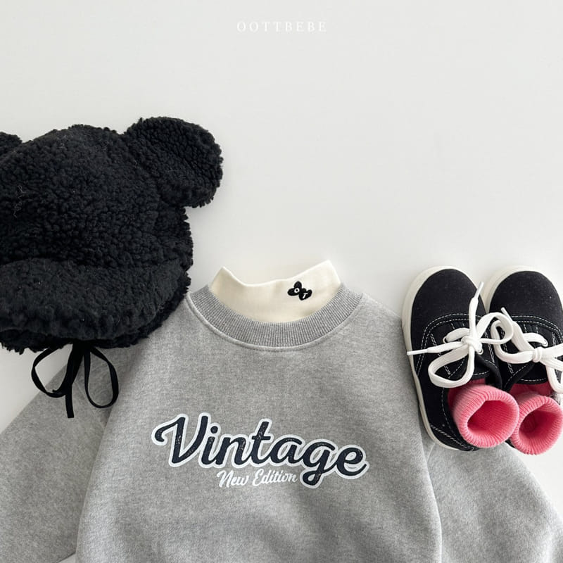 Oott Bebe - Korean Children Fashion - #kidsshorts - Vintage Sweatshirt - 5