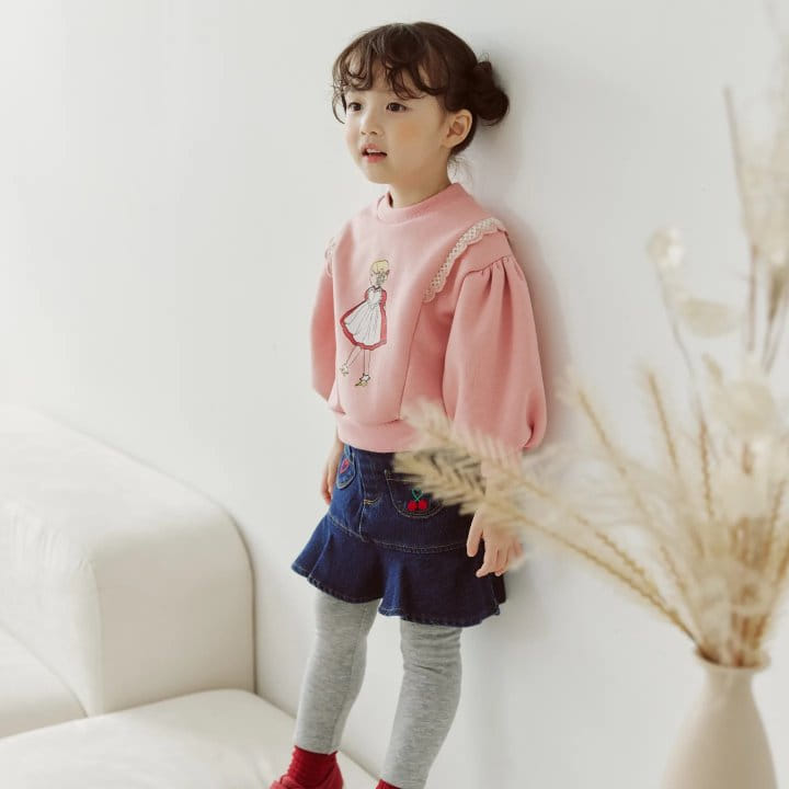 Orange Mom - Korean Children Fashion - #Kfashion4kids - Lace Slit Sweathsirt - 3
